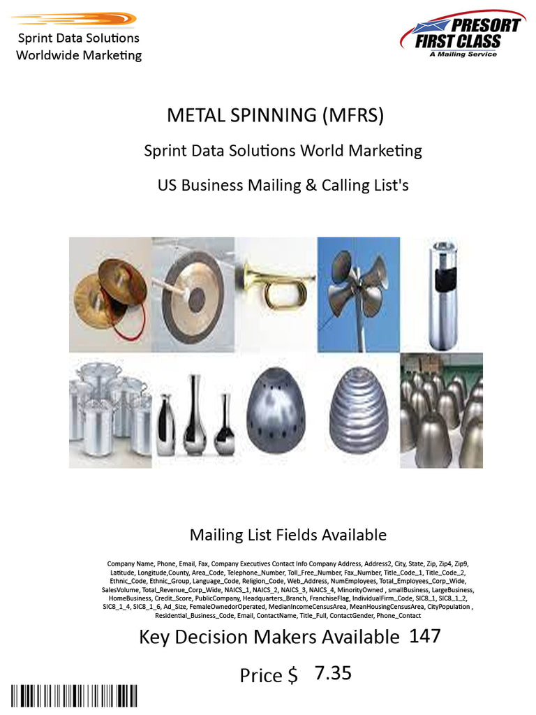 METAL SPINNING (MFRS)