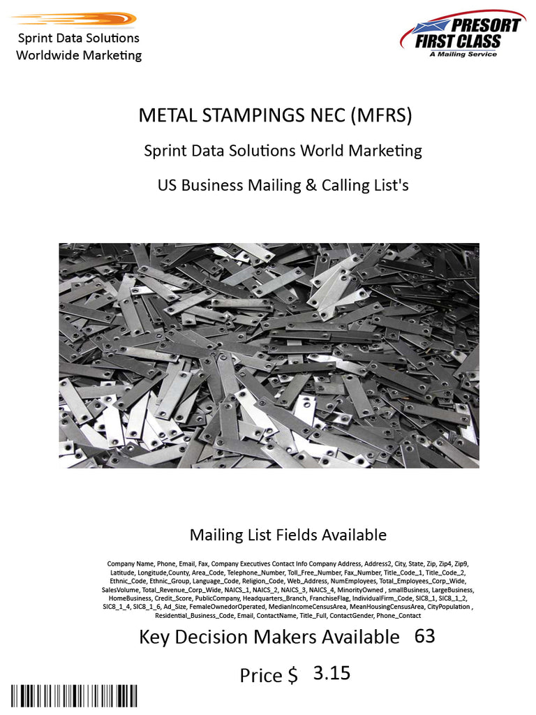 METAL STAMPINGS NEC (MFRS)