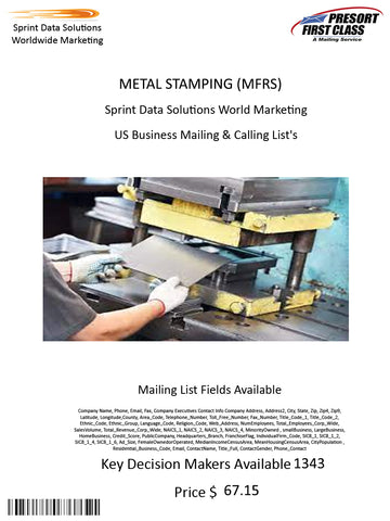 METAL STAMPING (MFRS)