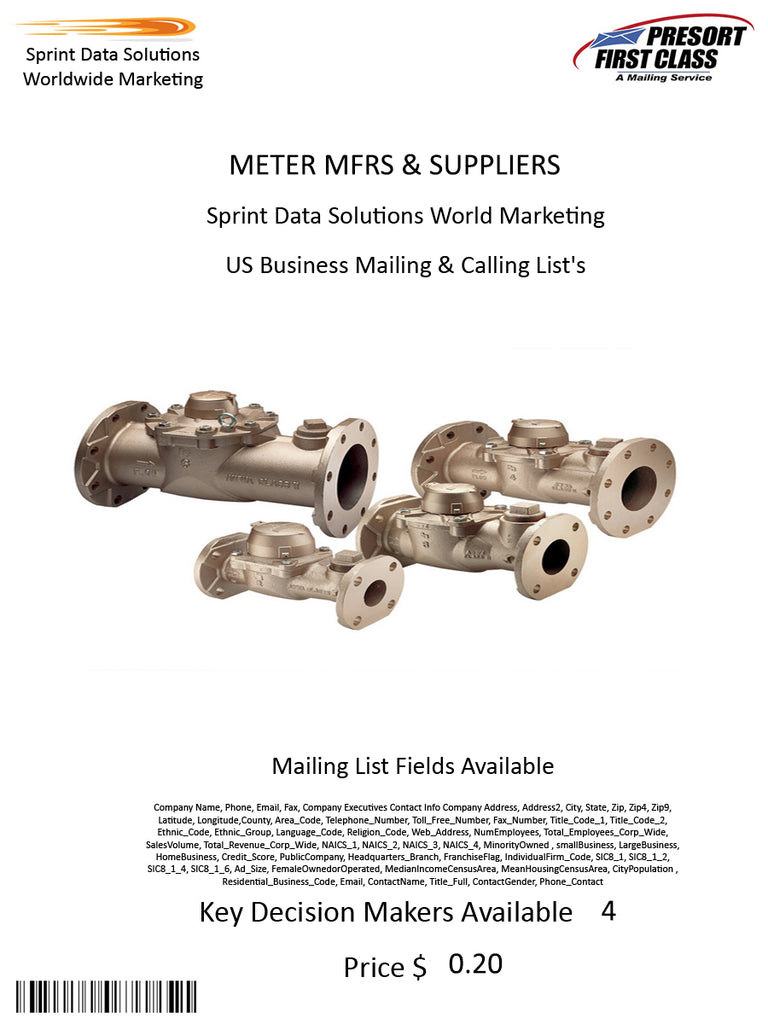 METER MFRS & SUPPLIERS