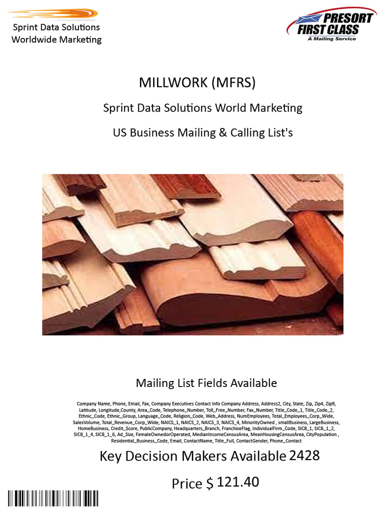 MILLWORK (MFRS)