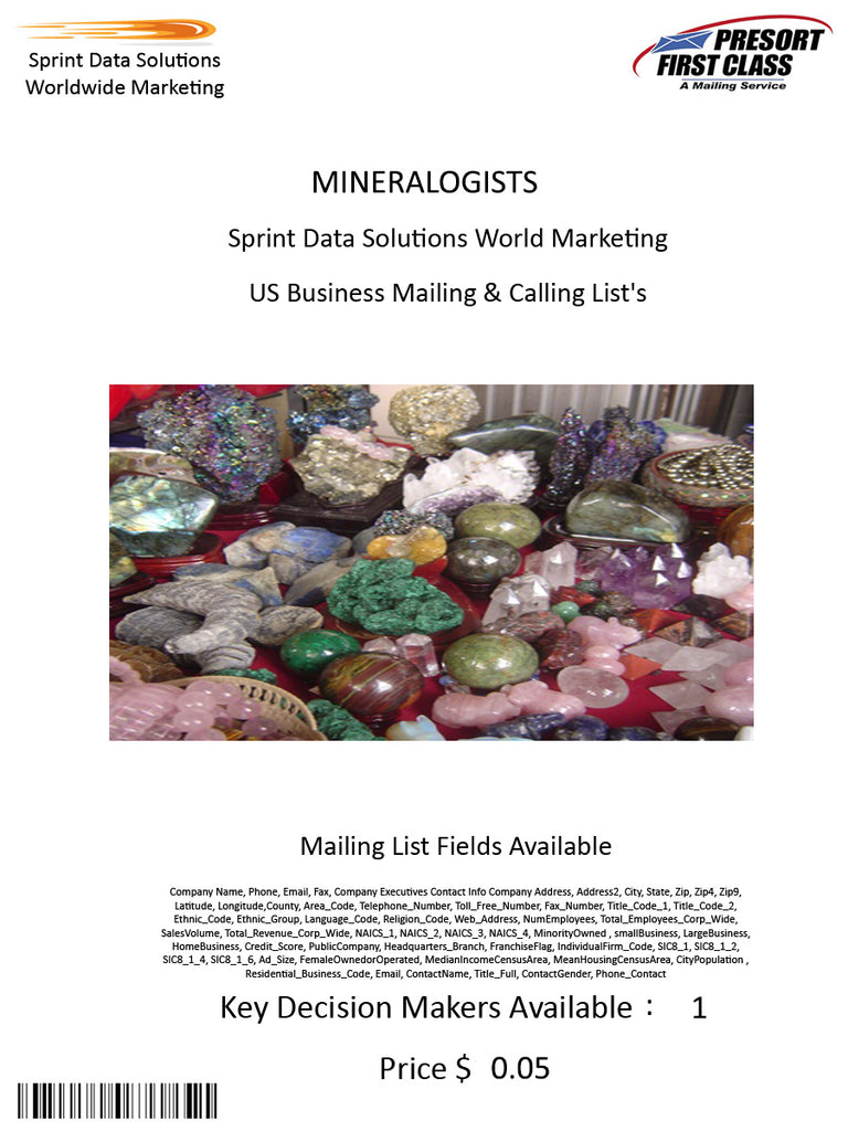 MINERALOGISTS