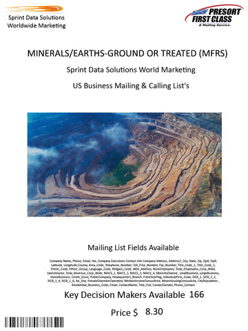 MINERALS/EARTHS-GROUND OR TREATED (MFRS)