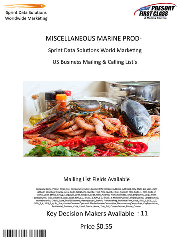 MISCELLANEOUS MARINE PRODUCTS