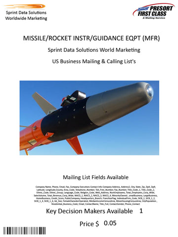 MISSILE/ROCKET INSTR/GUIDANCE EQPT (MFR)