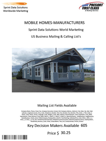 MOBILE HOMES-MANUFACTURERS