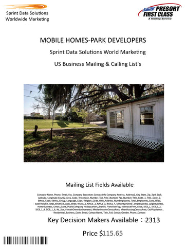 MOBILE HOMES-PARK DEVELOPERS