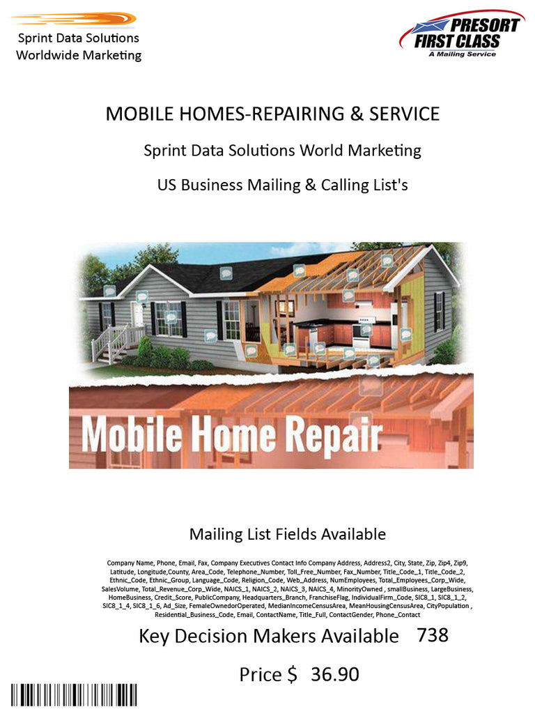 MOBILE HOMES-REPAIRING & SERVICE