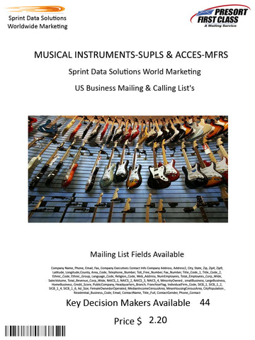 MUSICAL INSTRUMENTS-SUPLS & ACCES-MFRS