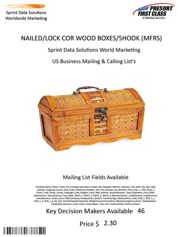 NAILED/LOCK COR WOOD BOXES/SHOOK (MFRS)