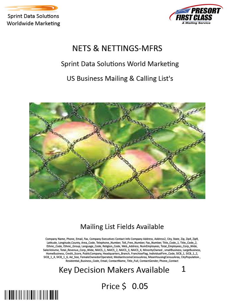 NETS & NETTINGS-MFRS