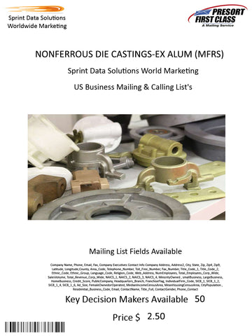 NONFERROUS DIE CASTINGS-EX ALUM (MFRS)