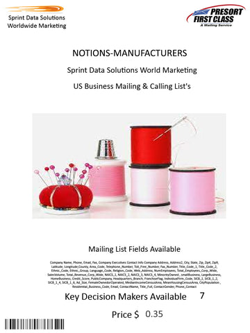 NOTIONS-MANUFACTURERS