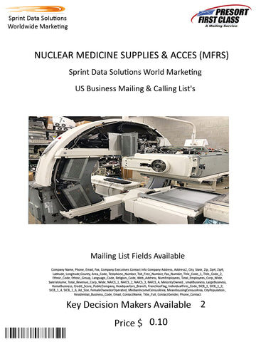 NUCLEAR MEDICINE SUPPLIES & ACCES (MFRS)