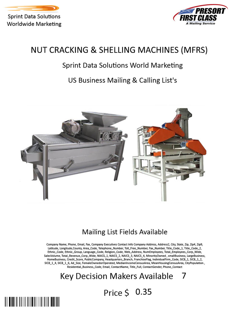 NUT CRACKING & SHELLING MACHINES (MFRS)