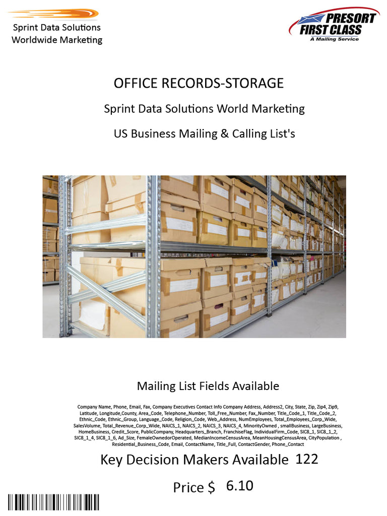 OFFICE RECORDS-STORAGE