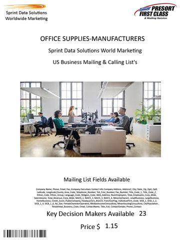 OFFICE SUPPLIES-MANUFACTURERS