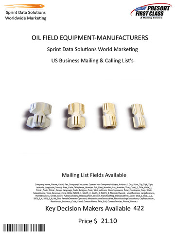 OIL FIELD EQUIPMENT-MANUFACTURERS