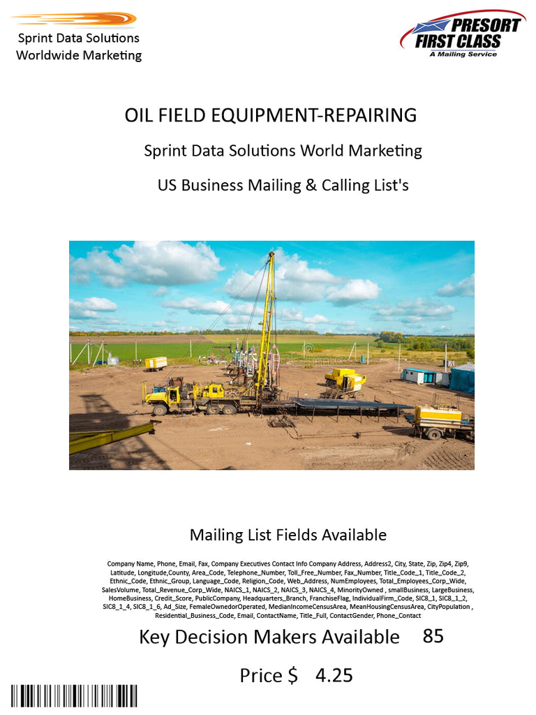 OIL FIELD EQUIPMENT-REPAIRING