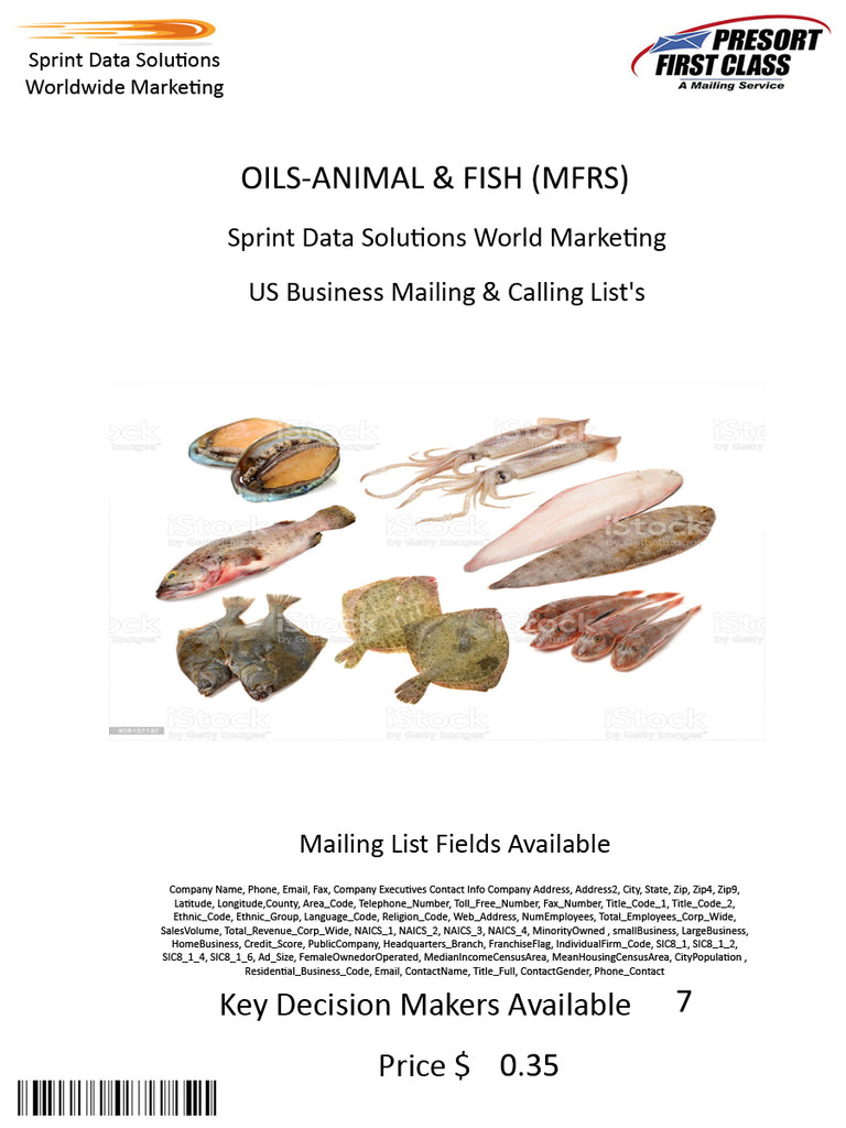 OILS-ANIMAL & FISH (MFRS)