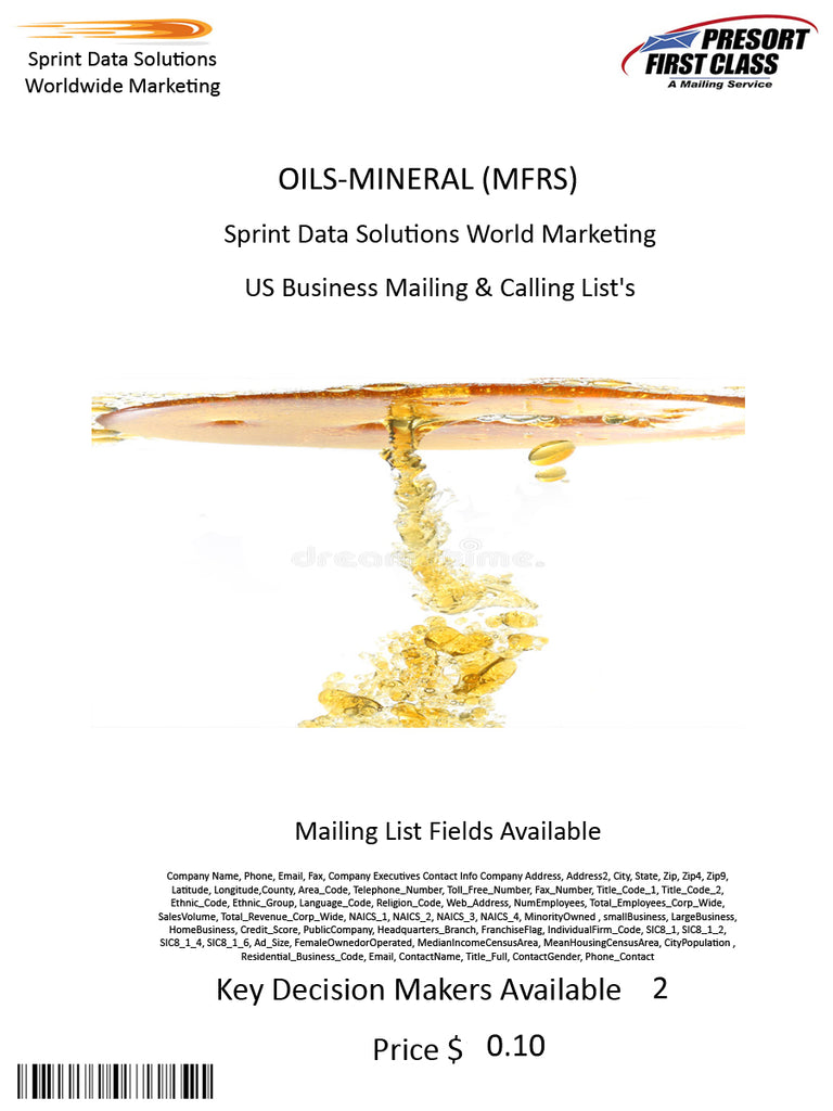 OILS-MINERAL (MFRS)