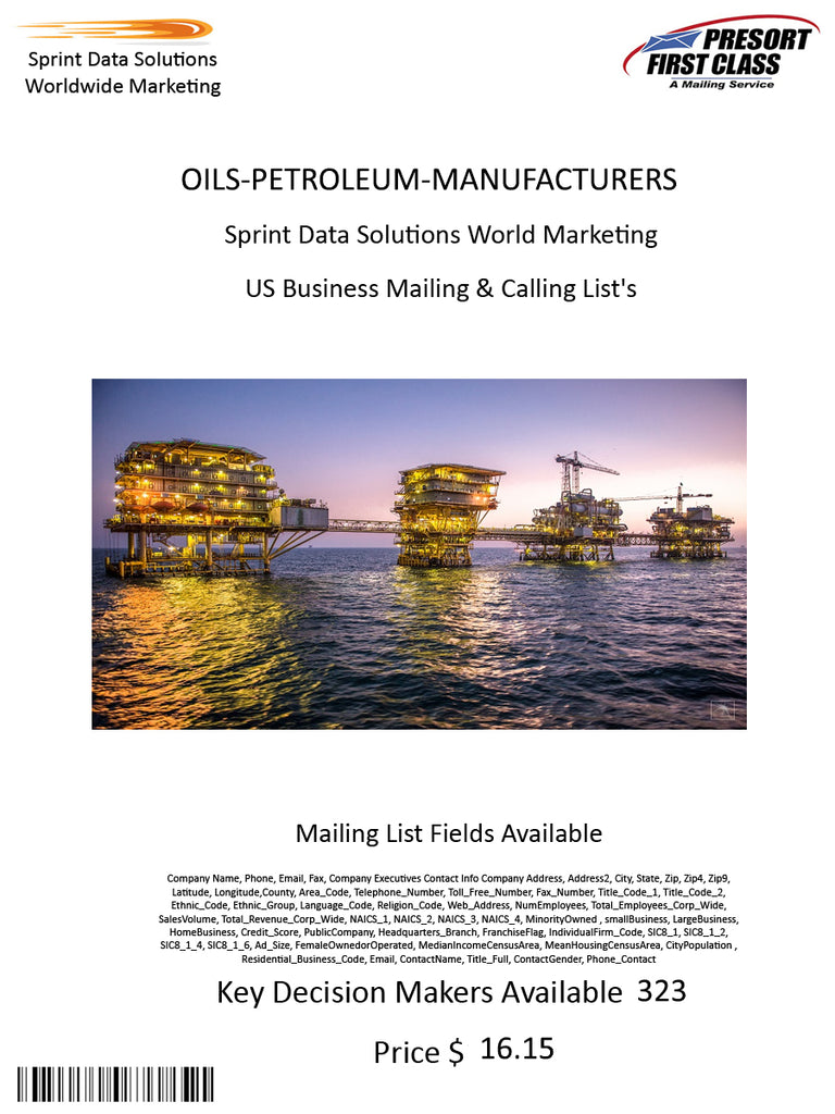 OILS-PETROLEUM-MANUFACTURERS