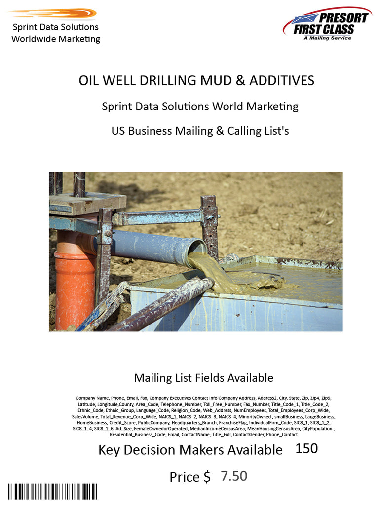 OIL WELL DRILLING MUD & ADDITIVES