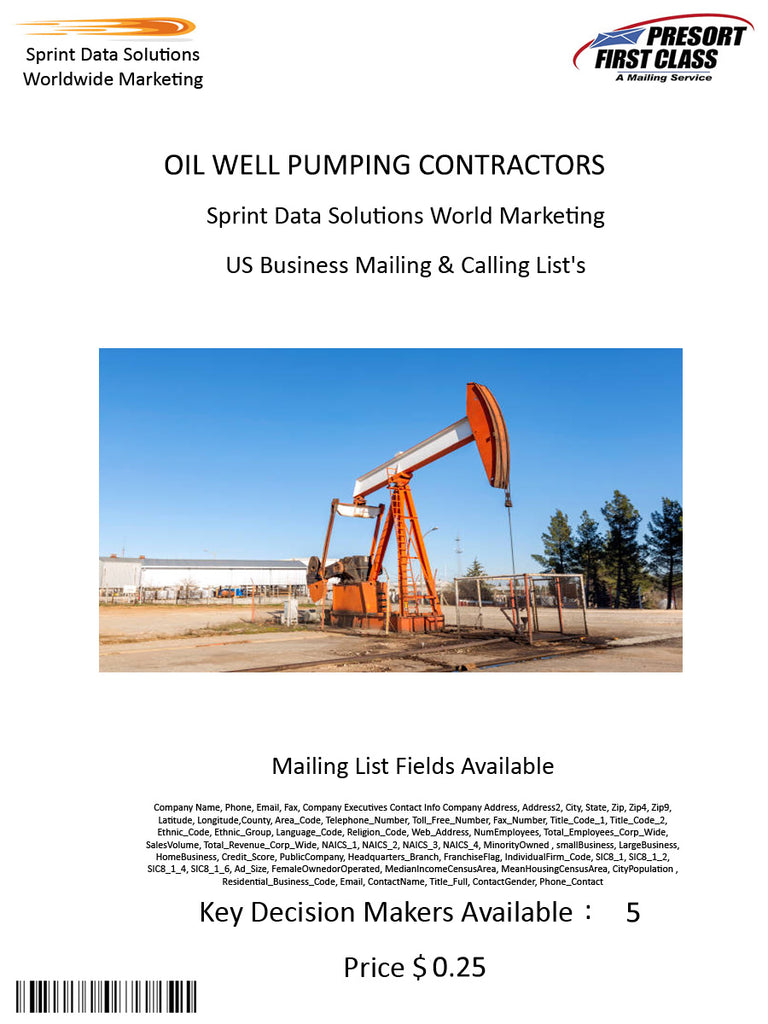 OIL WELL PUMPING CONTRACTORS