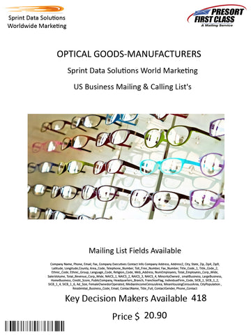 OPTICAL GOODS-MANUFACTURERS