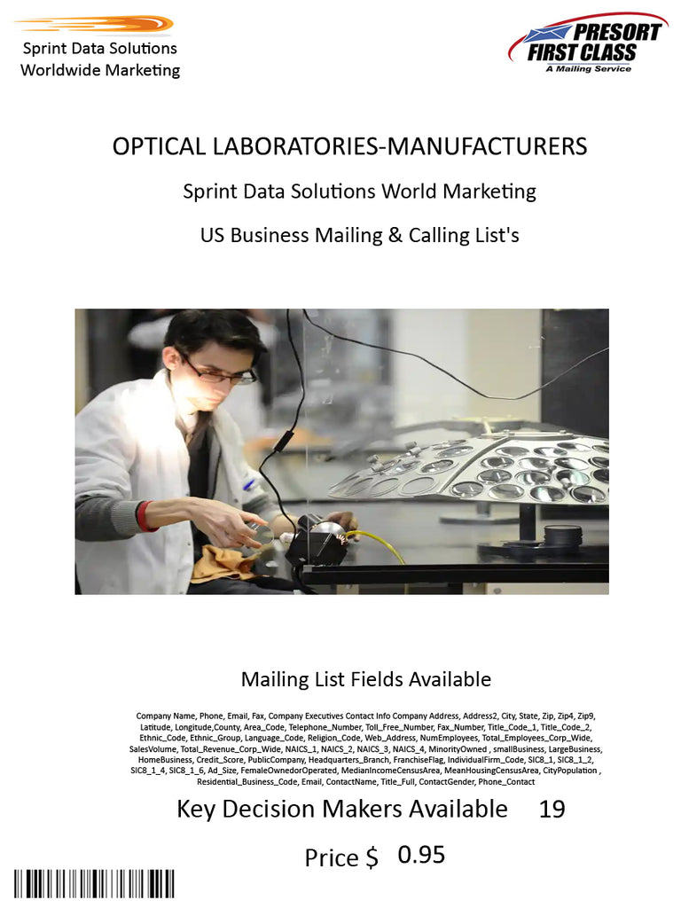 OPTICAL LABORATORIES-MANUFACTURERS