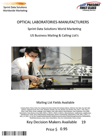 OPTICAL LABORATORIES-MANUFACTURERS