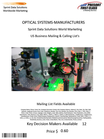 OPTICAL SYSTEMS-MANUFACTURERS