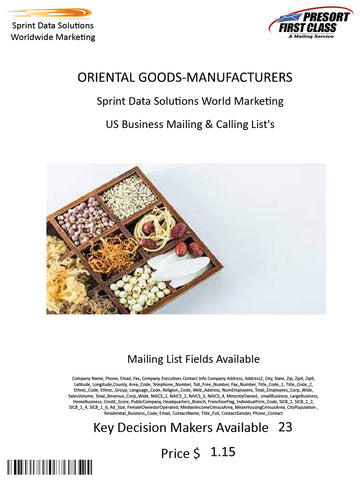 ORIENTAL GOODS-MANUFACTURERS