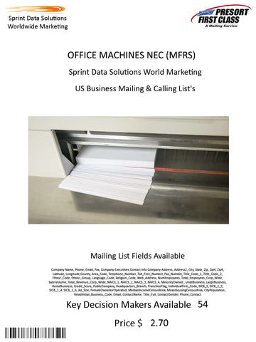 OFFICE MACHINES NEC (MFRS)