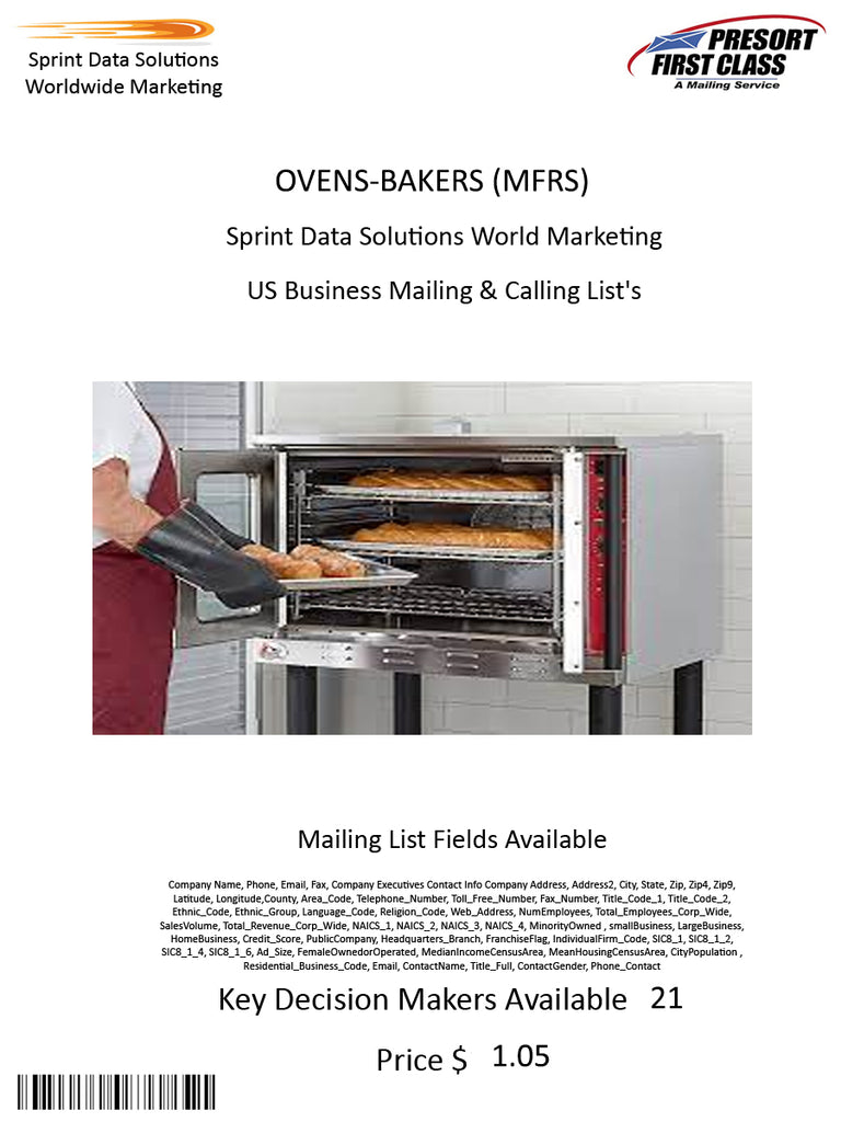 OVENS-BAKERS (MFRS)