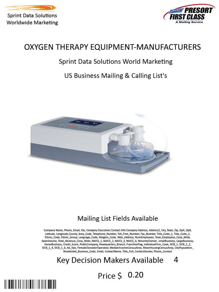 OXYGEN THERAPY EQUIPMENT-MANUFACTURERS