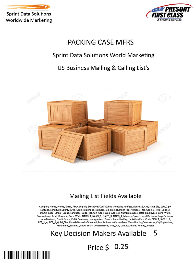 PACKING CASE MFRS