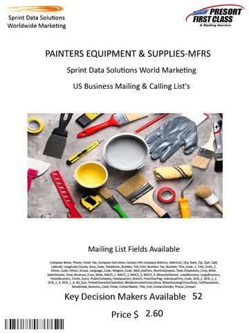 PAINTERS EQUIPMENT & SUPPLIES-MFRS