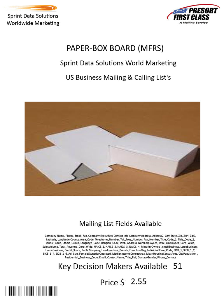 PAPER-BOX BOARD (MFRS)