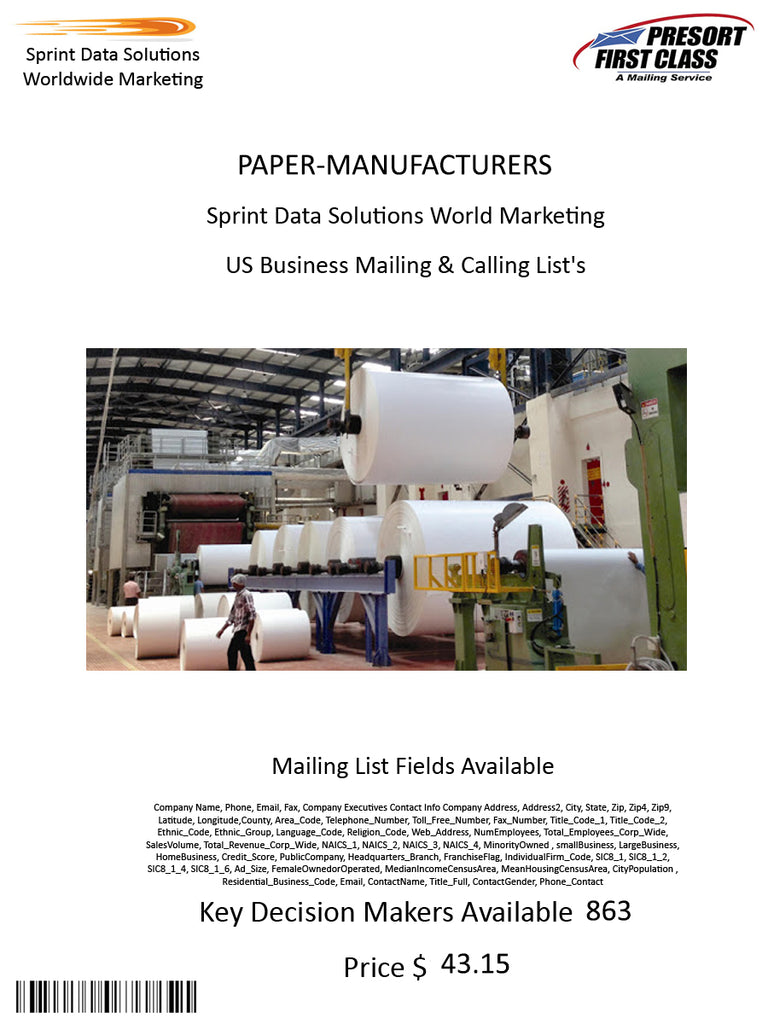 PAPER-MANUFACTURERS