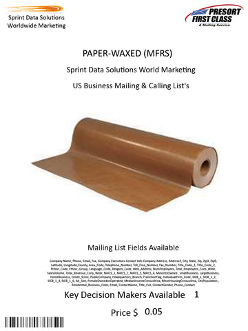 PAPER-WAXED (MFRS)