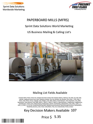 PAPERBOARD MILLS (MFRS)