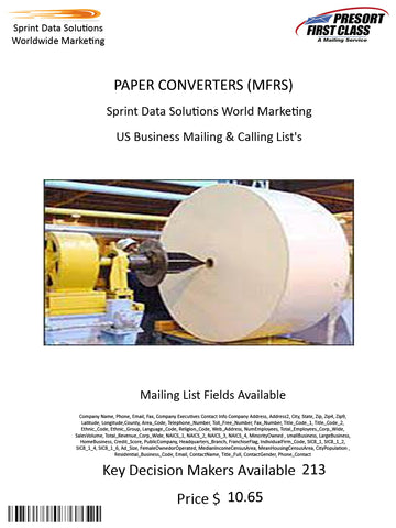 PAPER CONVERTERS (MFRS)