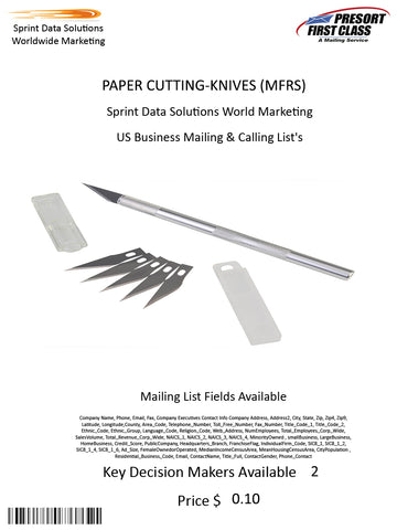 PAPER CUTTING-KNIVES (MFRS)