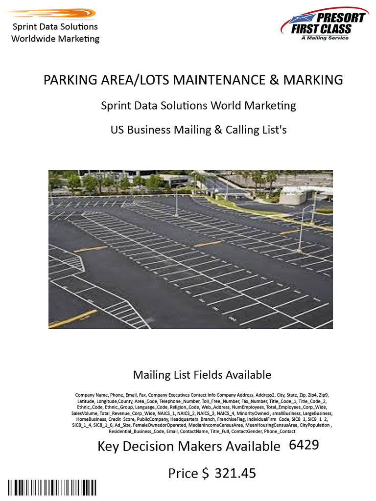 PARKING AREA/LOTS MAINTENANCE & MARKING