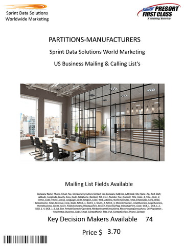 PARTITIONS-MANUFACTURERS