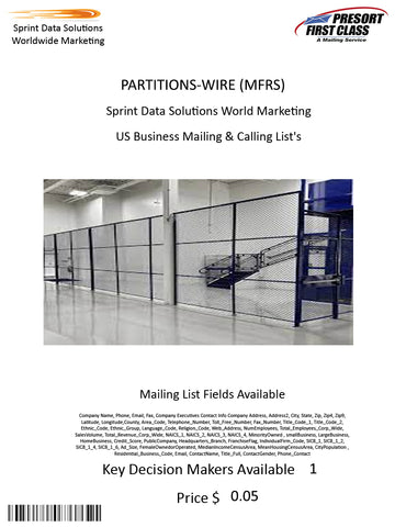 PARTITIONS-WIRE (MFRS)