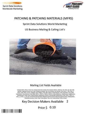 PATCHING & PATCHING MATERIALS (MFRS)