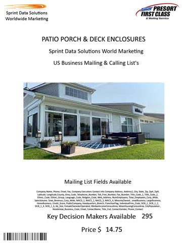 PATIO PORCH & DECK ENCLOSURES