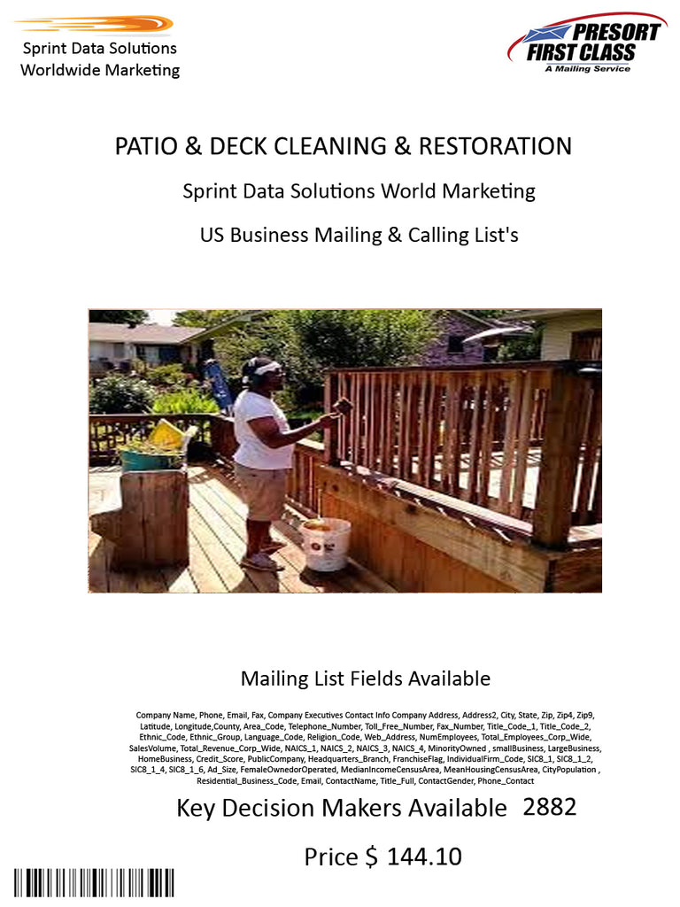 PATIO & DECK CLEANING & RESTORATION